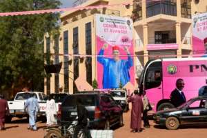 Rose: Election posters for Bazoum lined Niamey.  By BOUREIMA HAMA (AFP)