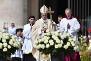 Pope Francis celebrated Easter mass in St Peter's Square