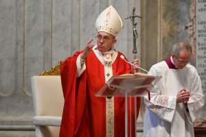 Pope Francis held Palm Sunday mass behind closed doors. By Alberto PIZZOLI (POOL/AFP)