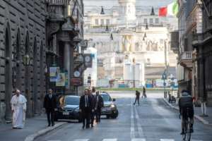 Pope Francis left Vatican City, on foot, to pray in one of Rome's cathedrals for victims of the coronavirus pandemic The 83-year-old pontiff first visited Rome's Santa Maria Maggiore basilica and then walked