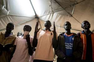 Power of prayer: The rebels have set up two tents for religious observance