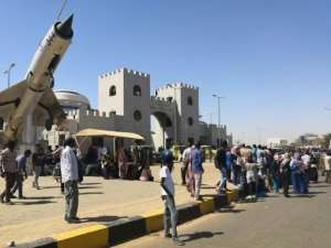 The protesters gathered for two days in front of a complex housing the headquarters of the Sudanese army, the official residence of President Omar al-Bashir and the Ministry of Defense. By - (AFP)