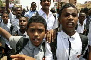 Protests by schoolchildren were held around the Sudanese capital. By Ebrahim HAMID (AFP)
