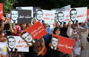Presidential candidate Nabil Karoui, a media mogul currently in prison on money laundering charges has garnered significant support so far in the presidential race. By MOHAMED KHALIL (AFP/File)