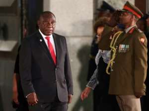 Ramaphosa cited five major goals for the coming decade -- ending hunger, economic growth outstripping population growth, two million jobs for young people, every 10-year-old being able to read and halving violent crime. By SUMAYA HISHAM (POOL/AFP)