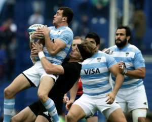 Recalled Argentina full-back Emiliano Boffelli (L) playing against New Zealand in Buenos Aires last month. By ALEJANDRO PAGNI (AFP)