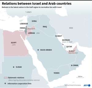 Map of countries with diplomatic relations or informal cooperation links with Israel. By Alain BOMMENEL (AFP)