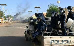 Riot police officers in Niamey clashed with opposition demonstrators on Tuesday. By Issouf SANOGO (AFP/File)