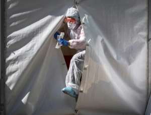 Russia reported a spike in new daily infections. By Yuri KADOBNOV (AFP)