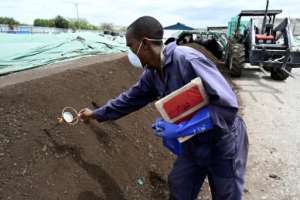 Sanergy transforms waste from Mukuru into a safe organic fertiliser that is sold on to farmers. By SIMON MAINA (AFP)
