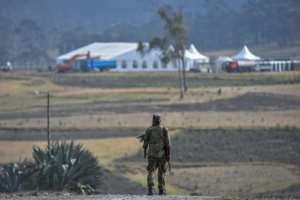 Security forces blocked journalists from attending the ceremony at the crash site, though vehicles transporting families could be seen heading there. By Michael Tewelde (AFP)