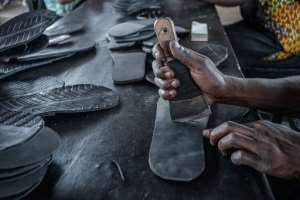 Shoe label Uzuri K&Y borrows from the country's weaving traditions to create braided sandals. By Simon MAINA (AFP)