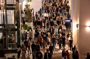 Shoppers visit the Garden City mall in the Algerian capital Algiers on April 29 amid the Muslim holy month of Ramadan. By RYAD KRAMDI (AFP/File)