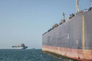 Since 2016, ship-to-ship refuelling, or bunkering, has been possible in Algoa Bay -- the main storage tanker can hold 100,000 metric tons of fuel. By MARCO LONGARI (AFP)