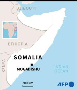 Map of Somalia locating the capital Mogadishu, hit by twin car bomb attacks on Friday.