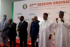 Some of the West African leaders of the 15-nation bloc ECOWAS met in Niamey for the summit. By Boureima HAMA (AFP)