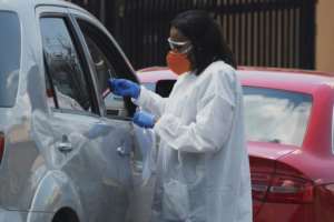 South Africa has started drive-through tests for the coronavirus, but the high cost -- more than $50 -- is beyond the means of most people. By MARCO LONGARI (AFP)