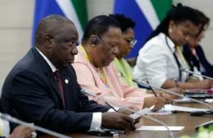 South African President Cyril Ramaphosa, among the first to meet with Putin at the summit, praised Russia's