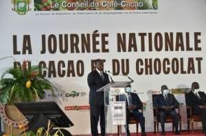 Sweet announcement: Ouattara unveiled the price hike on National Cocoa and Chocolate Day. By SIA KAMBOU (AFP)