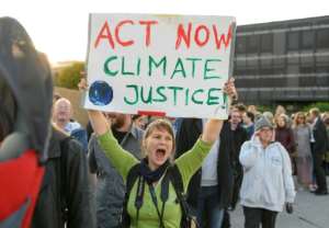 Strike organizers 350.org said Friday's rallies were the start of 5,800 protests across 163 countries. By JOE KLAMAR (AFP)