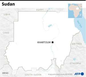 Map of Sudan locating the capital Khartoum.. By (AFP)