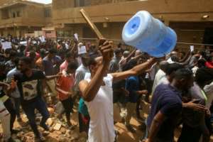 Sudanese protesters participate in a mass demonstration against Sudan's ruling generals in Khartoum. By ASHRAF SHAZLY (AFP)