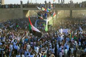 Sudanese protesters rallied on December 19, 2019 to celebrate the first anniversary of the start of the uprising that toppled Omar al-Bashir. By ASHRAF SHAZLY (AFP/File)