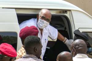 Sudan's ousted president Omar al-Bashir arriving at the start of his trial over the 1989 coup against a democratically elected government that brought him to power. By Mohammed ABUAMRAIN (AFP/File)