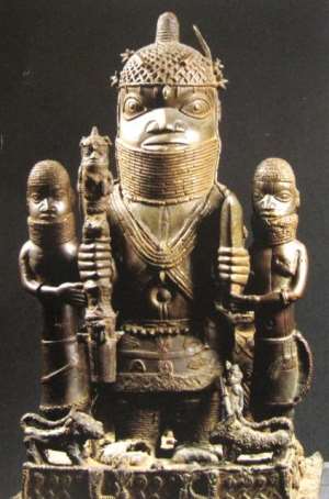 Altar Group, Oba Akenzua I, Benin, Nigeria, now in Ethnologisches Museum, Berliun, Germany