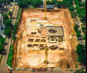 Aerial view of Ghana's National Cathedral.