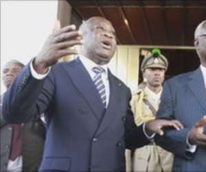  Mr Gbagbo (L) says he remains the democratically elected leader in the country