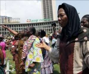 here is tension in Abidjan over possible military intervention, and prayer sessions have been held
