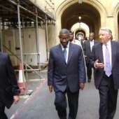 President Mills arrives in UK