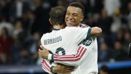 Real Madrids French forward Kylian Mbappe celebrates scoring his teams third goal during their UEFA Champions, October 21, 2026. -  AFP