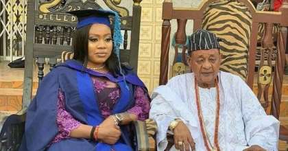 Alaafin of Oyo, Oba Lamidi Adeyemi Supports his Newly Graduating Wife