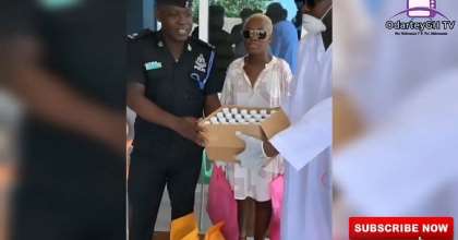Fella Makafui And Medikal Donate To Ghana Police, Others