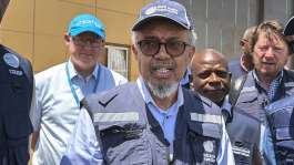 World Health Organization (WHO) Director-General Tedros Adhanom Ghebreyesus arrives in Bunia, in the eastern Democratic Republic of the Congo, where an Ebola outbreak has been declared, 30 May 2026. - AFP - GLODY MURHABAZI