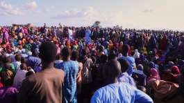 File photo: People affected by a Boko Haram attack listen to Borno state Governor Babagana Zulum in Darul Jamal, Nigeria, on September 6, 2025. - AP