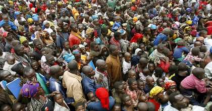The faster population growth of Africa due to its increasing birth rate per head