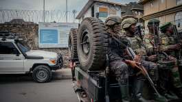 AFC/M23 soldiers provide security for the movements authorities in Goma, eastern DRC, on 19 May 2026. - AFP - JOSPIN MWISHA