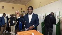 Zambias president, Hakainde Hichilema, votes in Lusaka on August 13, 2026. -  Gianluigi Guercia, AFP