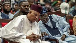 Nigerian President Bola Tinubu (R), seeking re-election, is widely considered the countrys shrewdest political dealmaker. -  Light Oriye Tamunotonye / AFP
