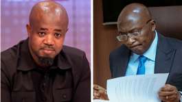 Godwin Edudzi Tamakloe left and Dr Mahamudu Bawumia