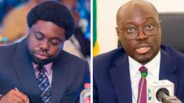 Kow Essumanleft and Finance Minister Dr Cassiel Ato Forson