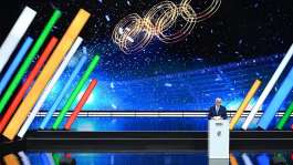 Germanys President Frank-Walter Steinmeier speaks at the extraordinary DOSB General Assembly to select Germanys Olympic bid for 2036, 2040, or 2044, in Baden-Baden, Germany, Saturday Sept. 26, 2026. - Marijan Murat/DPA via AP - Marijan Murat