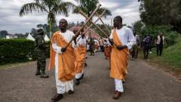 The kings burial ceremony took place in western Uganda.  By Badru KATUMBA (AFP)
