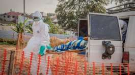 The highly infectious disease has claimed 438 lives among the 1,406 people confirmed infected since May 15, the National Institute of Public Health said.  By Benediction MURHABAZI (AFP/File)