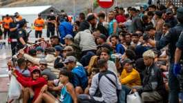 The thousands of migrants who remain in Ceuta live in precarious conditions.  By Antonio Sempere (AFP)