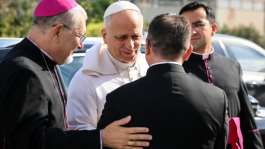 The visit by the first American pope came on the day the US celebrates 250 years of independence.  By Tiziana FABI (POOL/AFP)