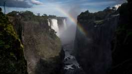 Victoria Falls on the Zambia-Zimbabwe border is one of the worlds most spectacular waterfalls.  By GULSHAN KHAN (AFP/File)